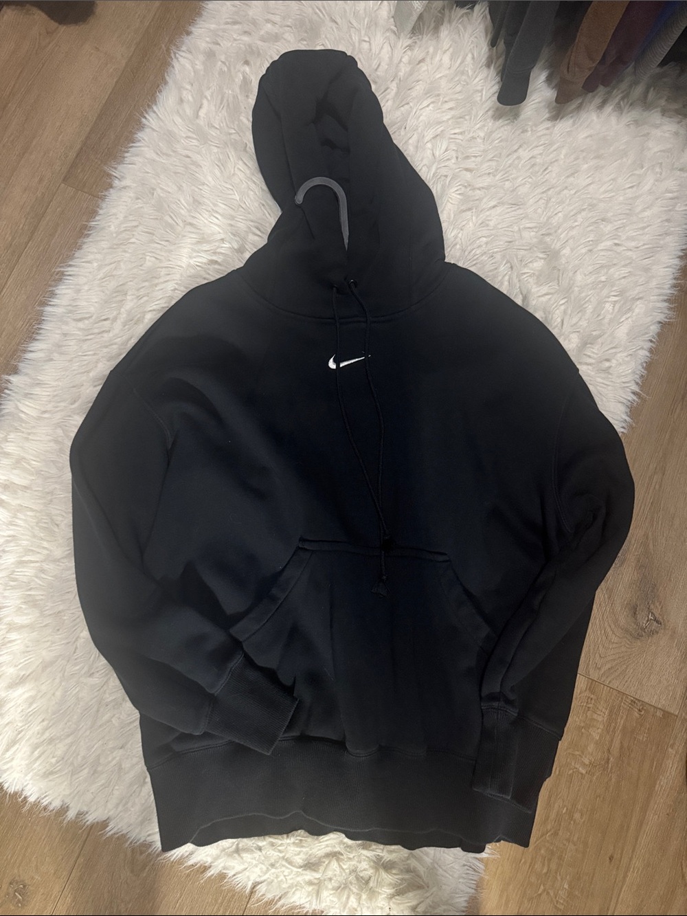 Nike Phoenix Black Pullover Hoodie with White Swoosh